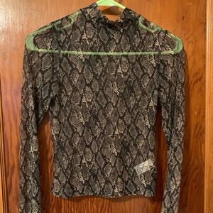 Mesh snake print top